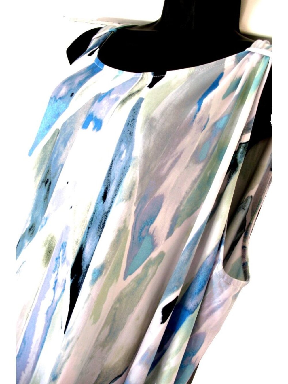 Avenue Brand Shirt Dress Maxi Sleeveless Blue/White Size 30/32 equal to 4X